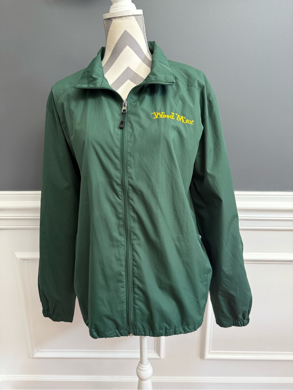 Sport tek windbreaker jacket embroidered weed man